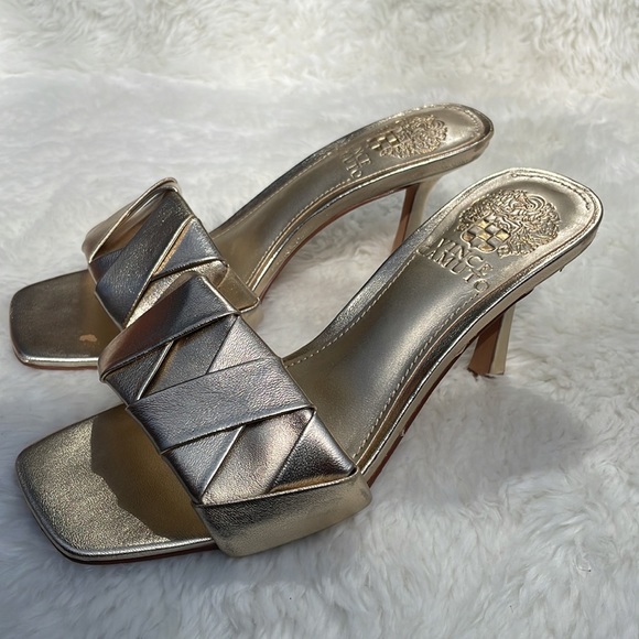 Vince Camuto Sz 5 Brelanie Braided Strap slip on Sandel.  Beautiful gold! 🌟⚜️ - Picture 3 of 11